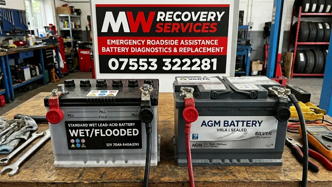 Car battery health test using a diagnostic tester at the roadside