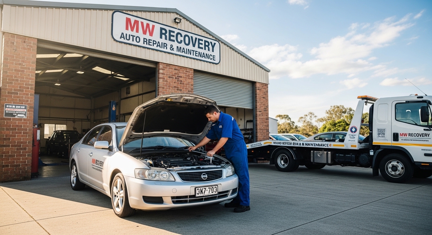 Vehicle maintenance at MW Recovery workshop in Salford to prevent breakdowns